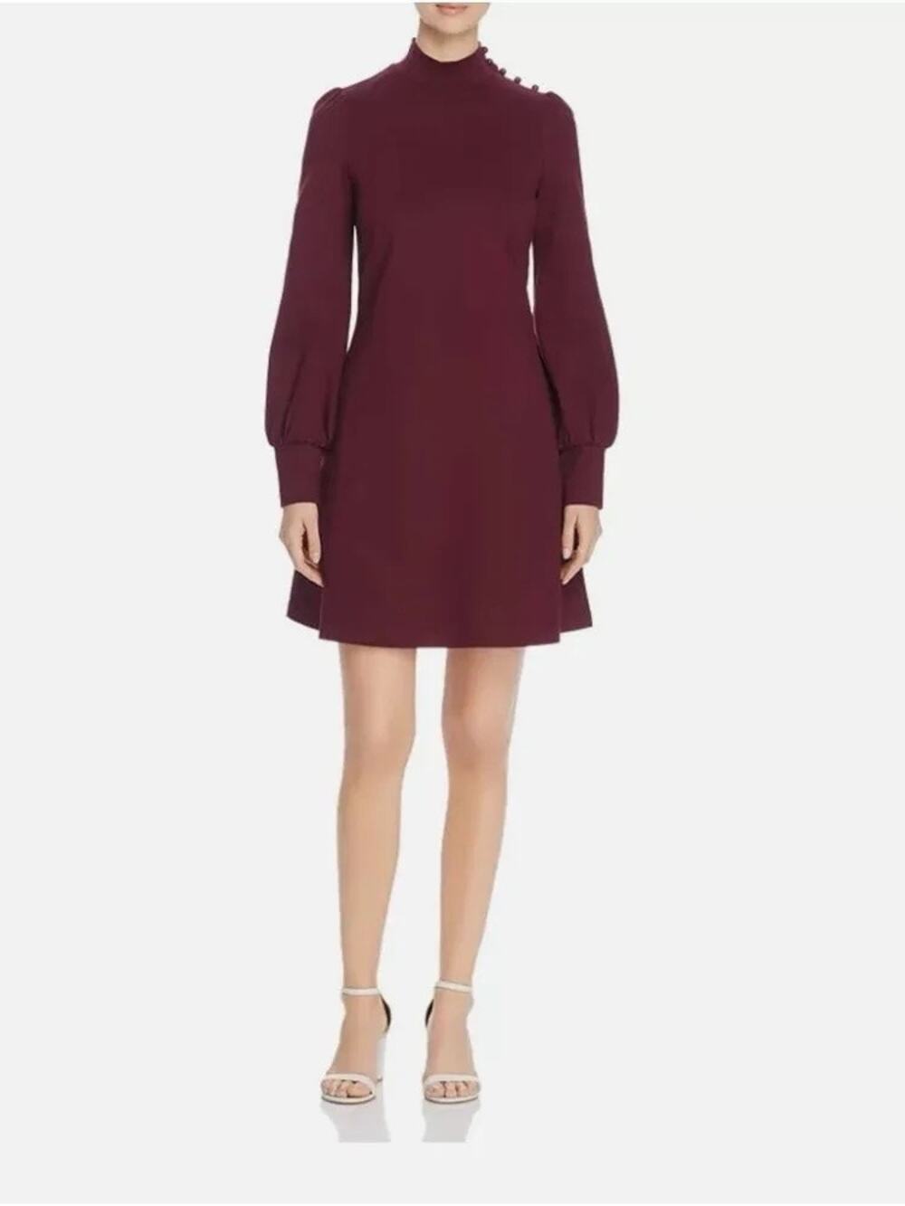 Kate Spade New York Cherry Mockneck Ponte Dress Burgundy Wine Size Small S